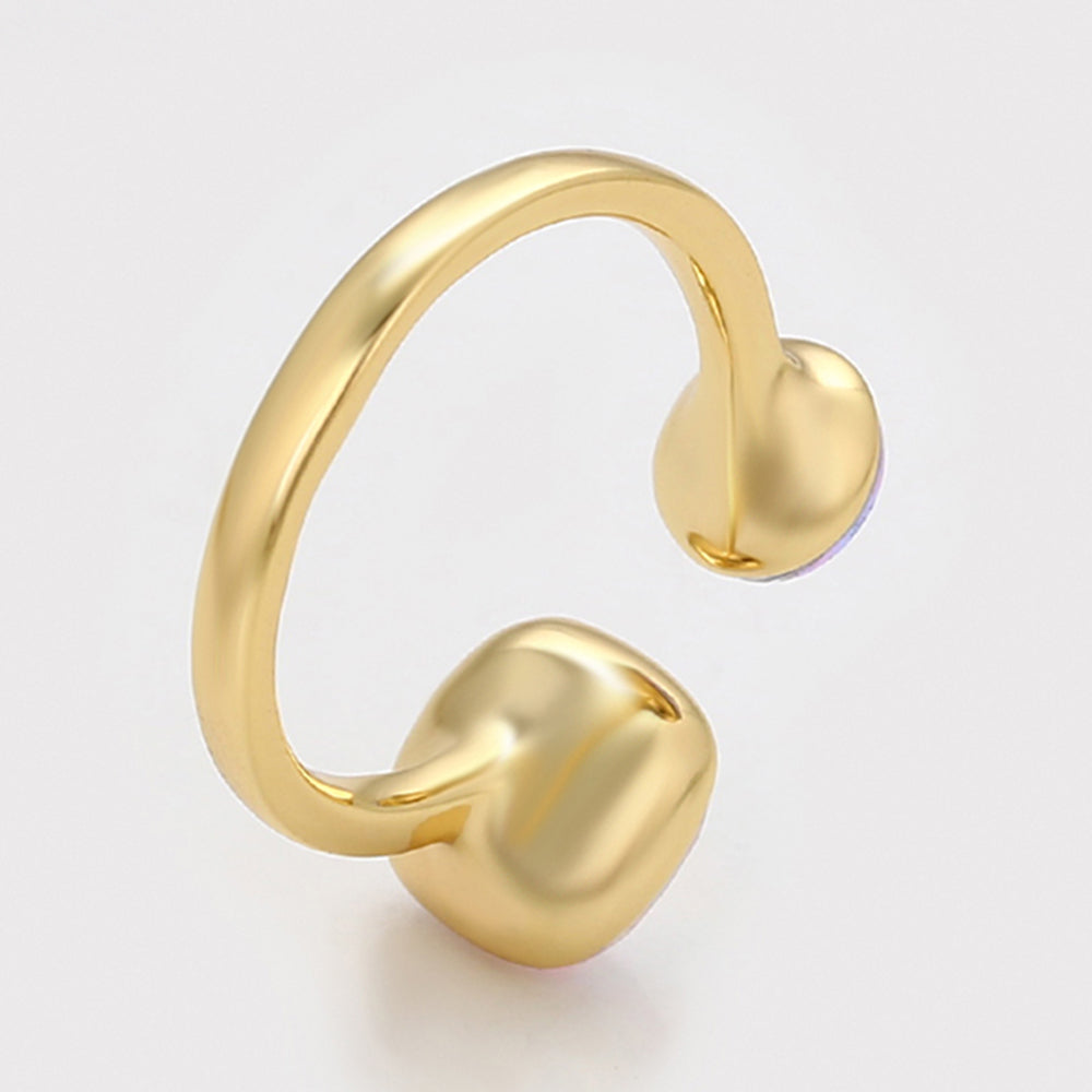 Pozlacený Slitinový Prsten s Fialovým Emporia® Křišťálem a Bílým Emporia® Křišťálem 5 