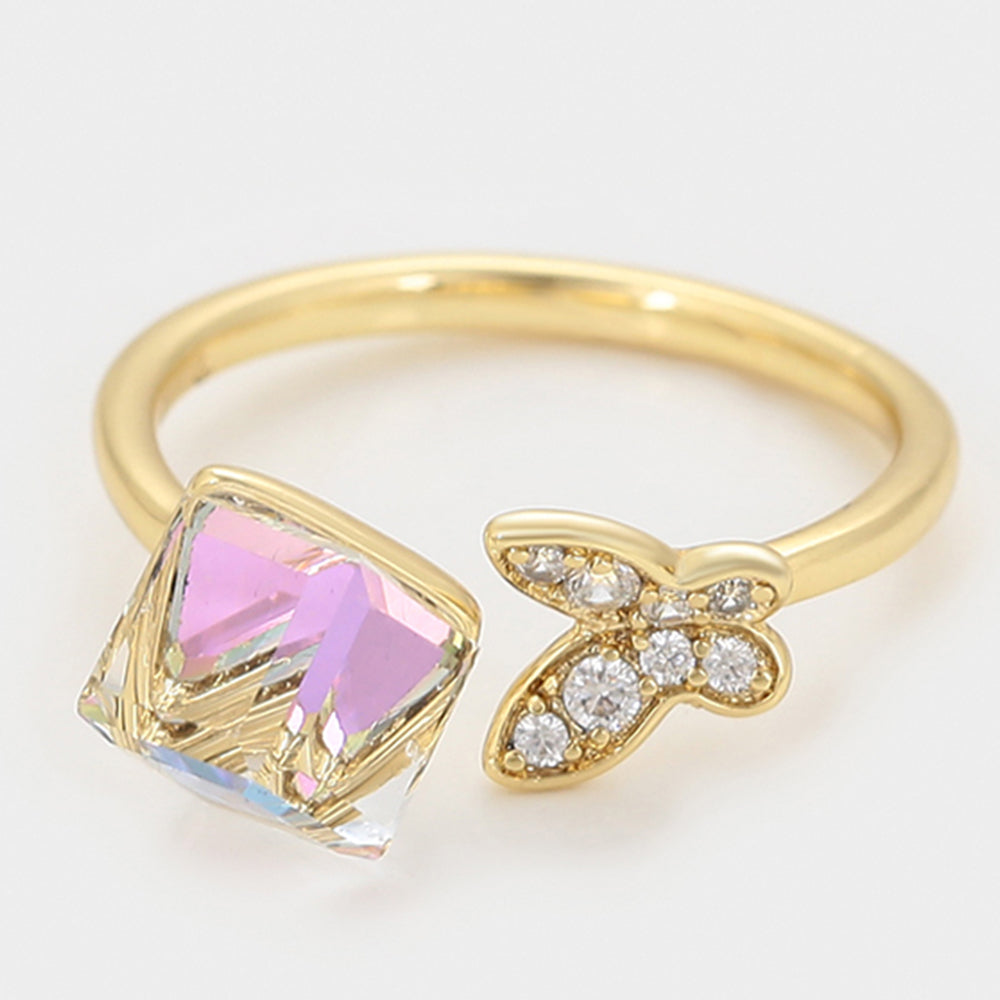 Pozlacený Slitinový Prsten s Bílým Emporia® Křišťálem 6 