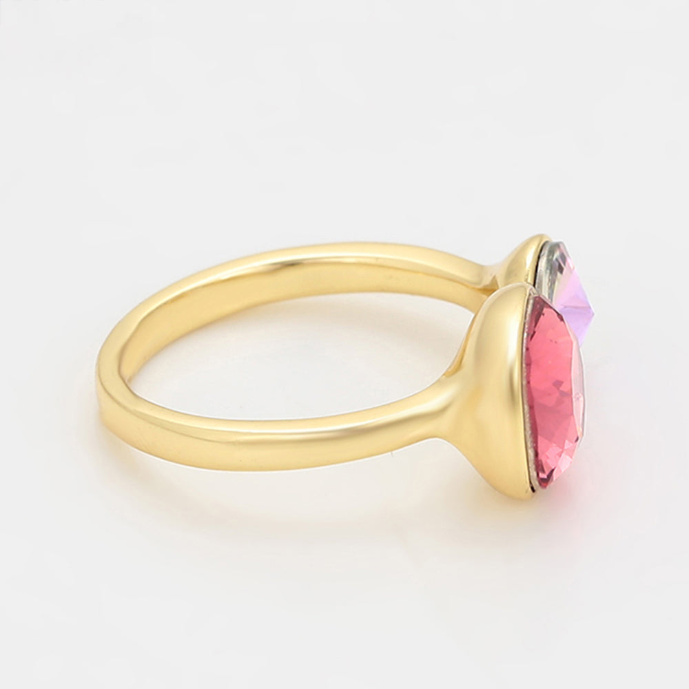 Pozlacený Slitinový Prsten s Růžovým Emporia® Křišťálem 3 
