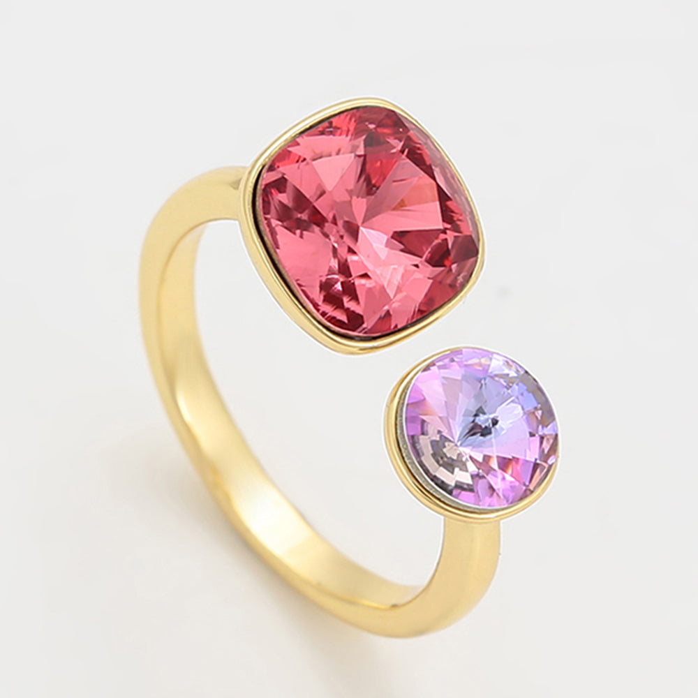 Pozlacený Slitinový Prsten s Růžovým Emporia® Křišťálem 5 