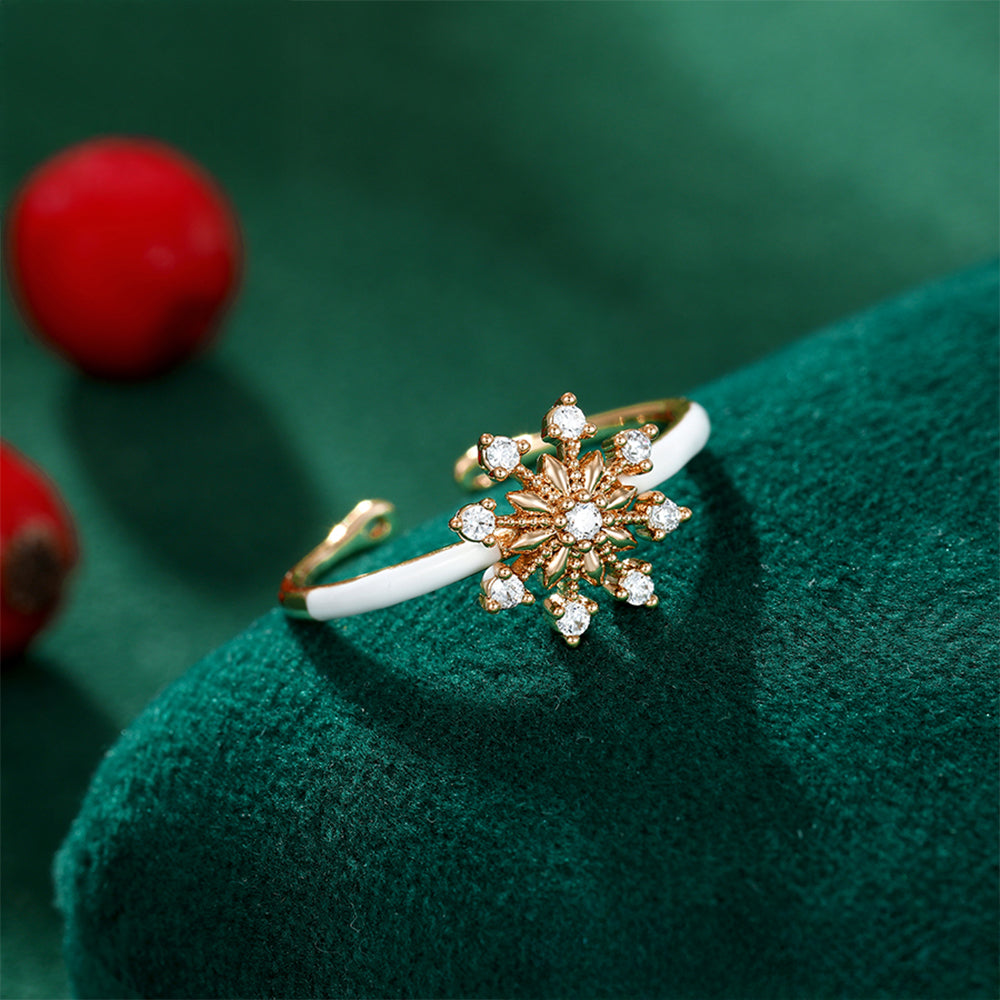 Pozlacený Slitinový Prsten s Bílým Emporia® Křišťálem a se Smaltem 3 