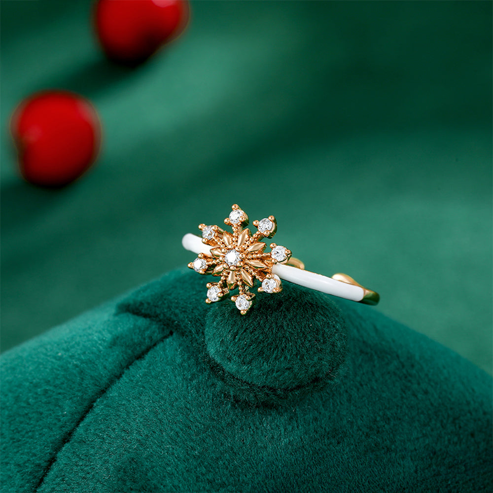 Pozlacený Slitinový Prsten s Bílým Emporia® Křišťálem a se Smaltem 5 