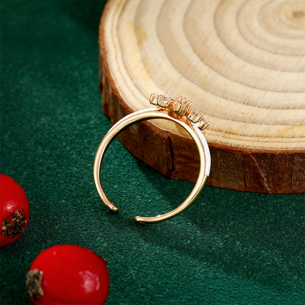 Pozlacený Slitinový Prsten s Bílým Emporia® Křišťálem a se Smaltem 7 