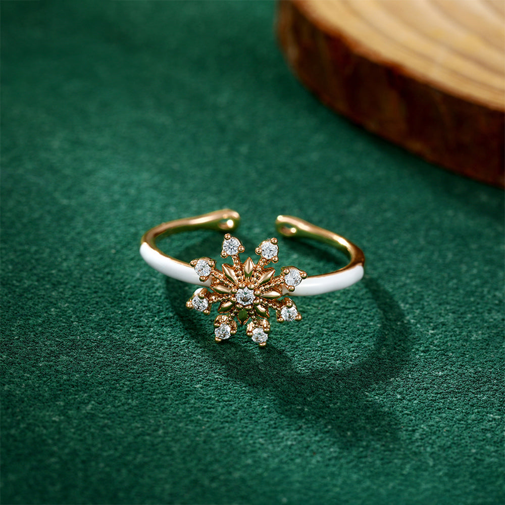 Pozlacený Slitinový Prsten s Bílým Emporia® Křišťálem a se Smaltem 8 