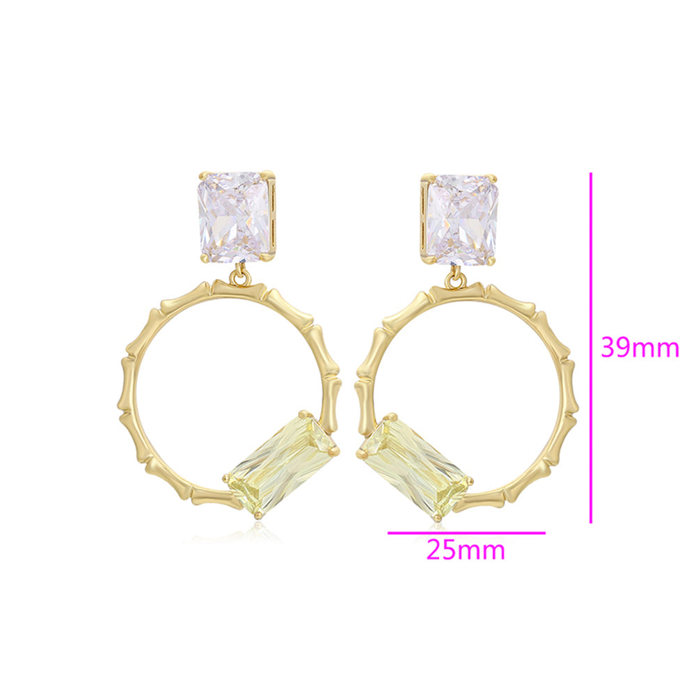 Pozlacené Slitinové Náušnice se Zeleným Emporia® Křišťálem a Bílým Emporia® Křišťálem 2 