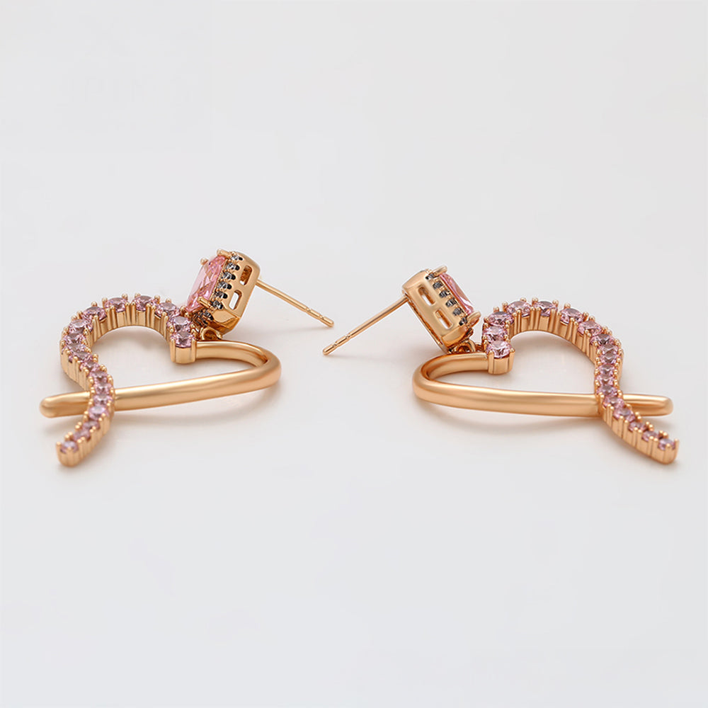 Pozlacené Slitinové Náušnice s Růžovým Emporia® Křišťálem 7 