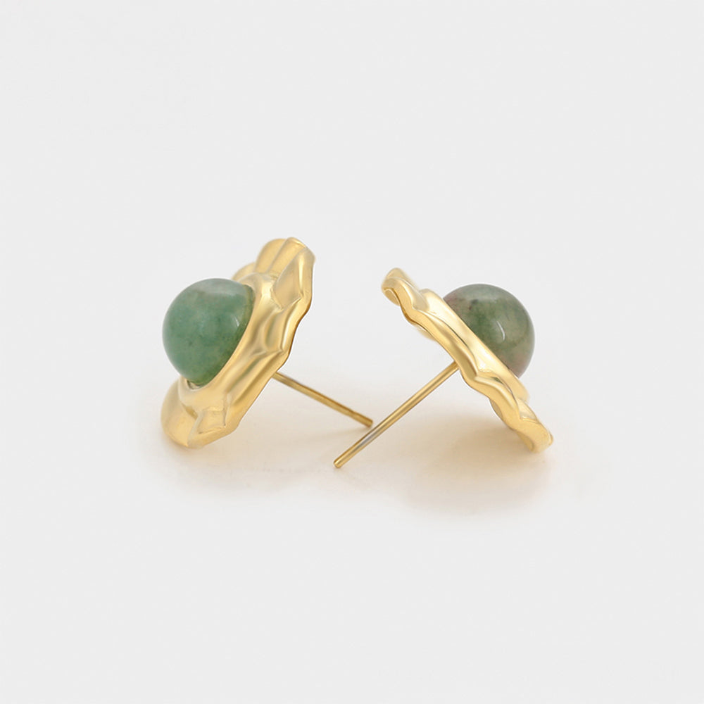 Pozlacené Slitinové Náušnice se Zeleným Emporia® Křišťálem 5 