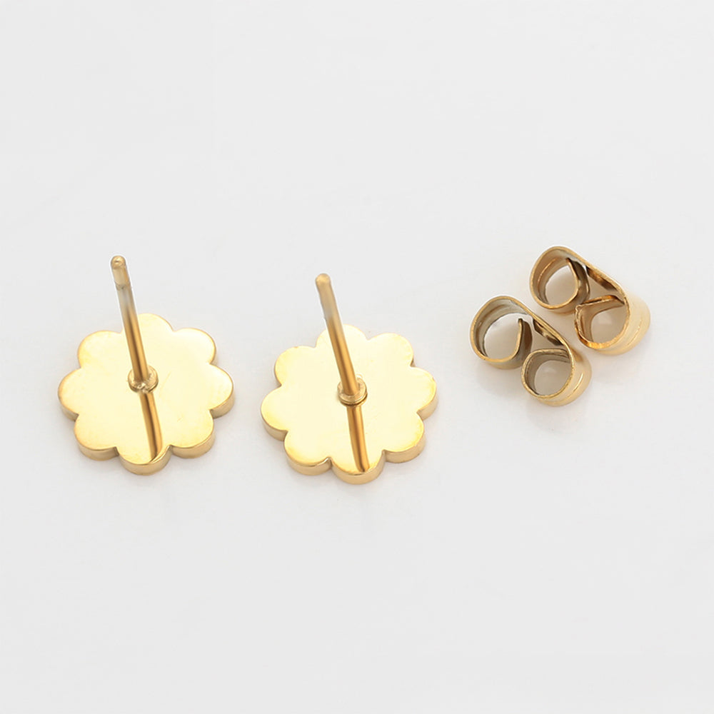 Pozlacené Slitinové Náušnice se Smaltem