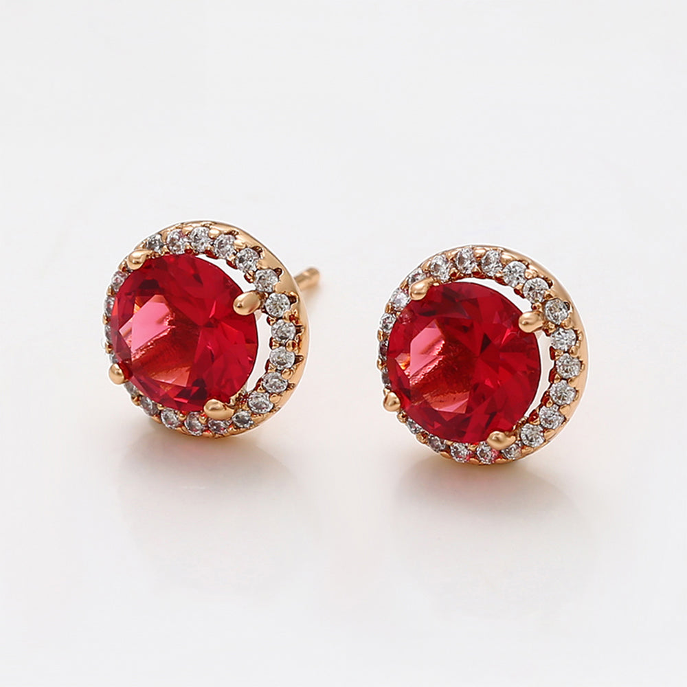 Pozlacené Slitinové Náušnice s Červeným Emporia® Křišťálem a Bílým Emporia® Křišťálem 3 