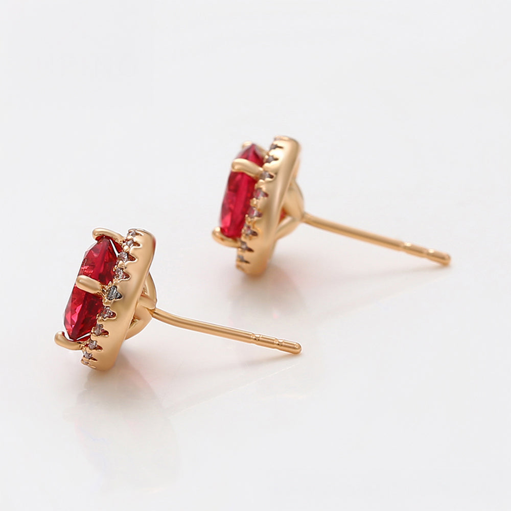 Pozlacené Slitinové Náušnice s Červeným Emporia® Křišťálem a Bílým Emporia® Křišťálem 6 