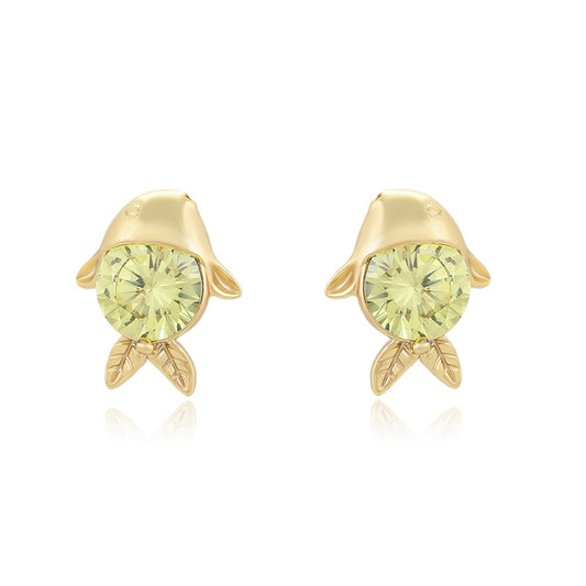 Pozlacené Slitinové Náušnice se Zeleným Emporia® Křišťálem