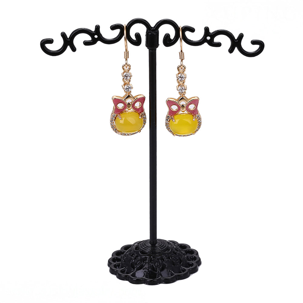 Pozlacená Slitinová Sada se Žlutým Emporia® Křišťálem a Bílým Emporia® Křišťálem ( Náušnice+Prsten+Přívěsek ) 9 