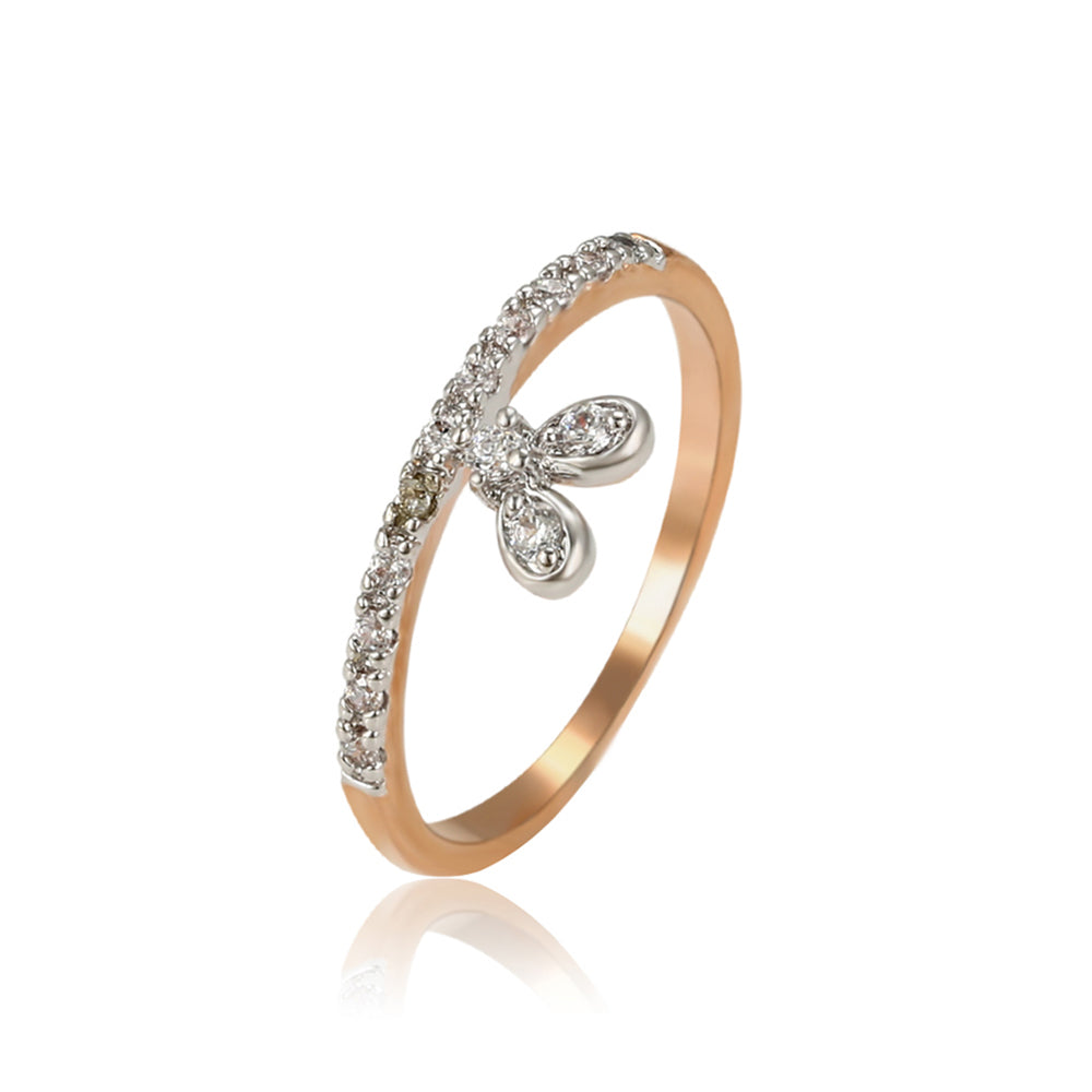 Pozlacený Slitinový Prsten s Bílým Emporia® Křišťálem