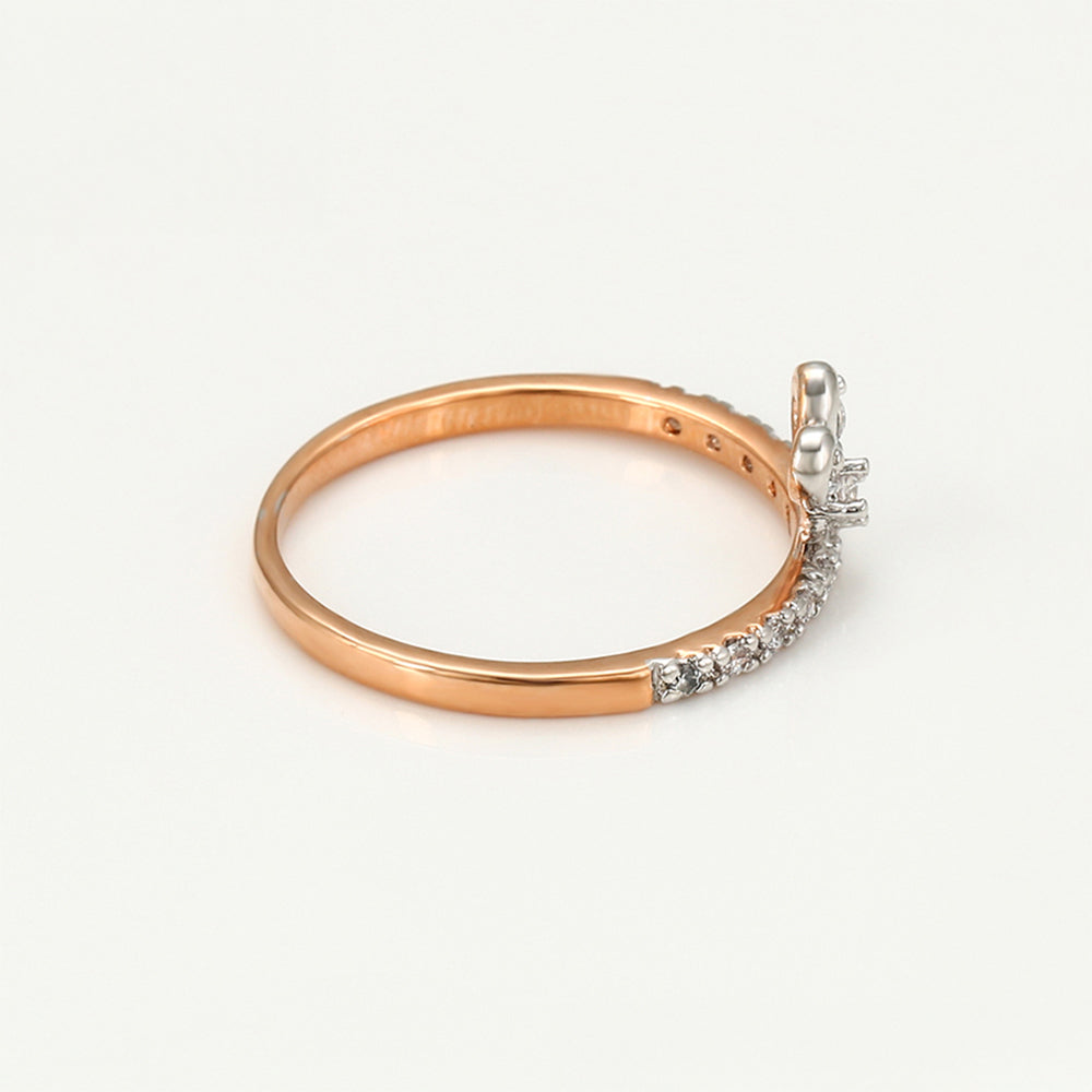 Pozlacený Slitinový Prsten s Bílým Emporia® Křišťálem