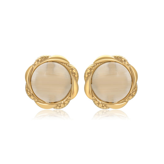 Pozlacené Slitinové Náušnice s Bílým Emporia® Křišťálem