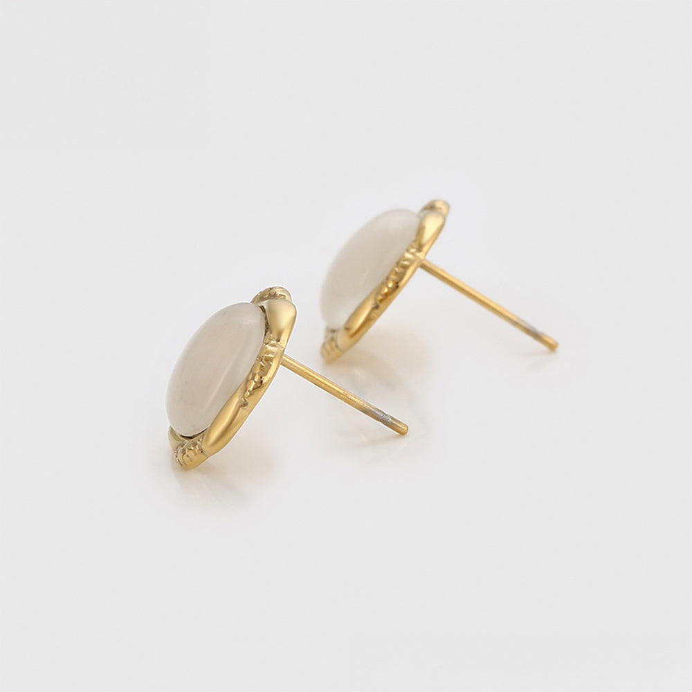 Pozlacené Slitinové Náušnice s Bílým Emporia® Křišťálem 3 