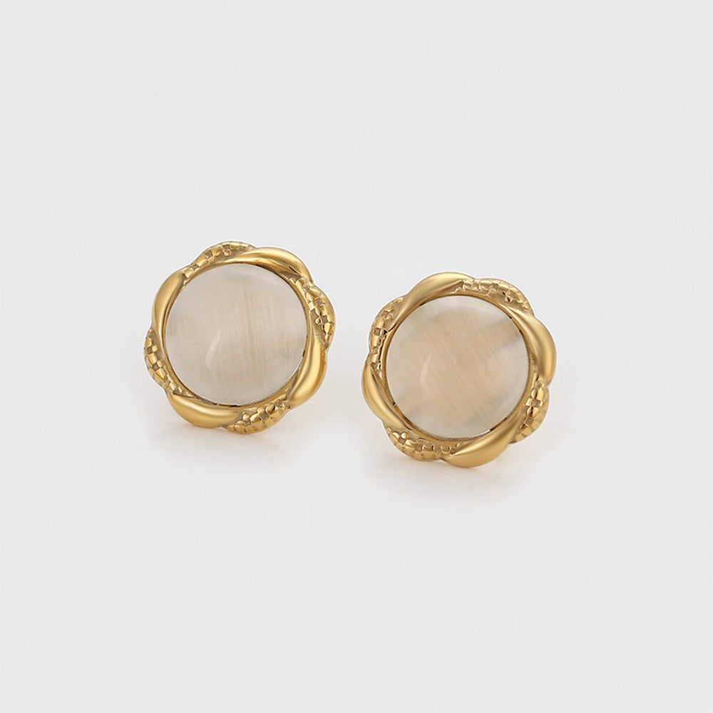 Pozlacené Slitinové Náušnice s Bílým Emporia® Křišťálem 4 