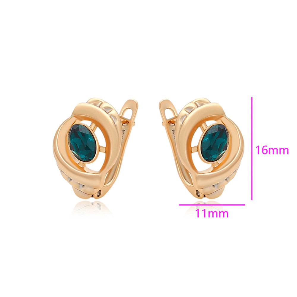Pozlacené Slitinové Náušnice se Zeleným Emporia® Křišťálem 2 