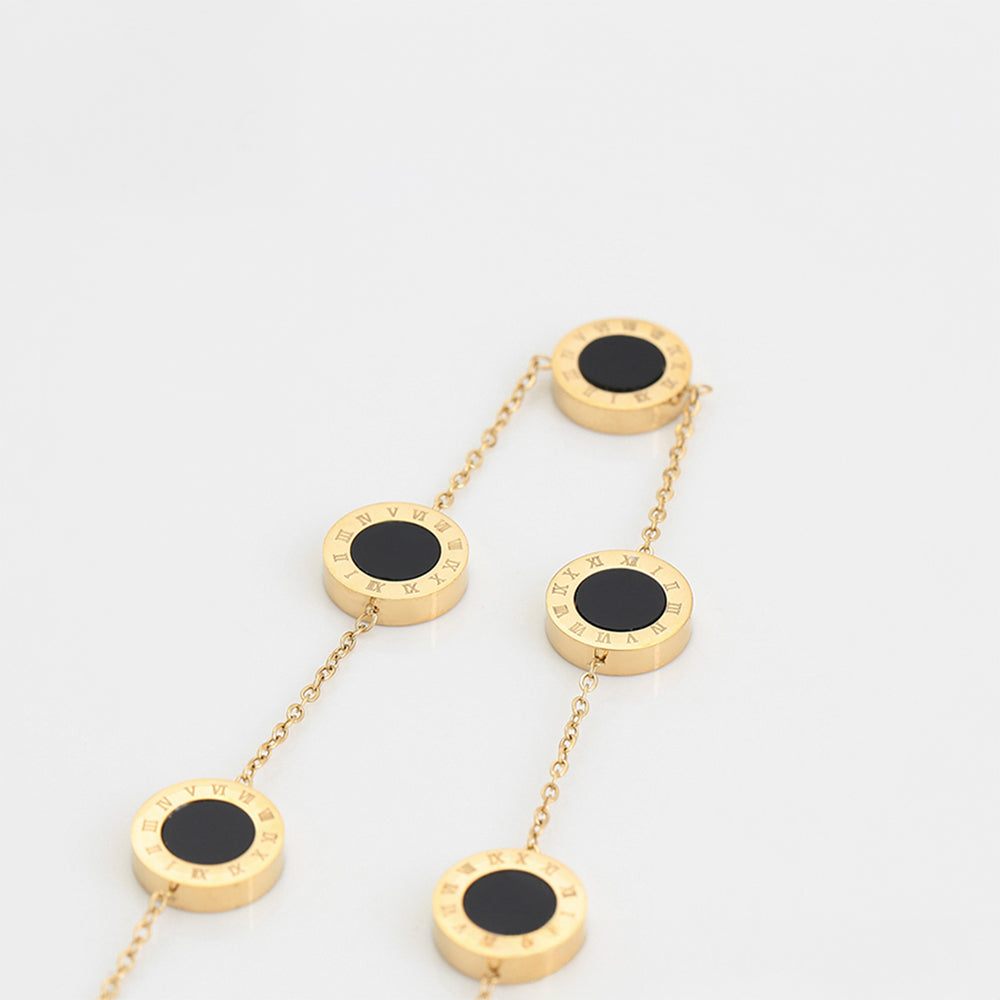 Pozlacený Slitinový Náhrdelník s Červeným Emporia® Křišťálem a Modrým Emporia® Křišťálem