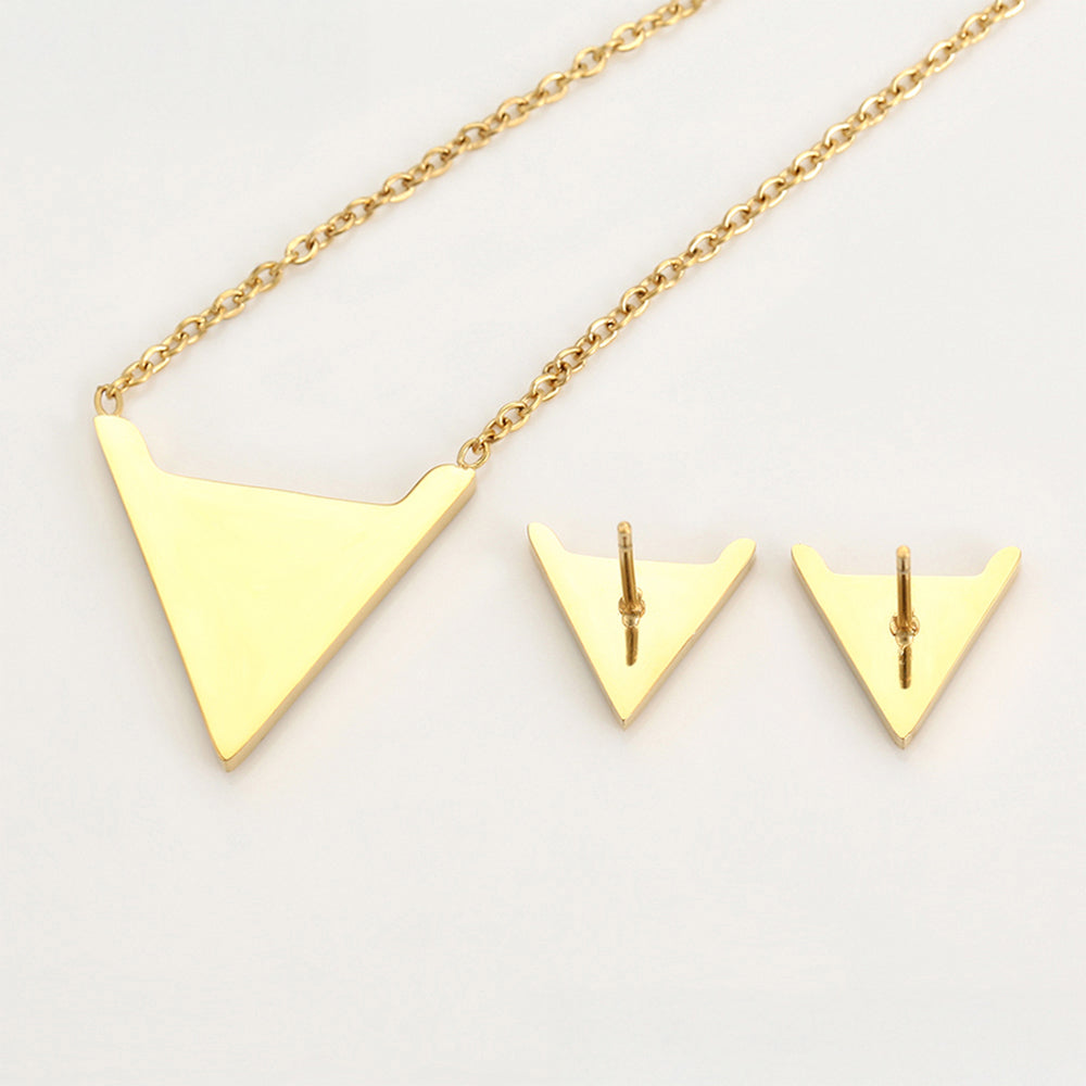 Pozlacená Slitinová Sada s Bílým Emporia® Křišťálem ( Náhrdelník+Náušnice ) 8 