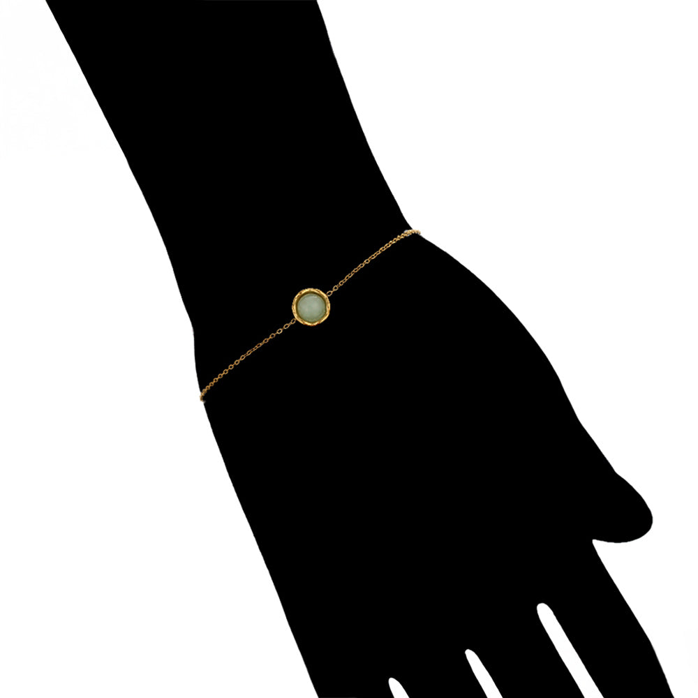 Pozlacený Slitinový Náramek se Zeleným Emporia® Křišťálem 8 