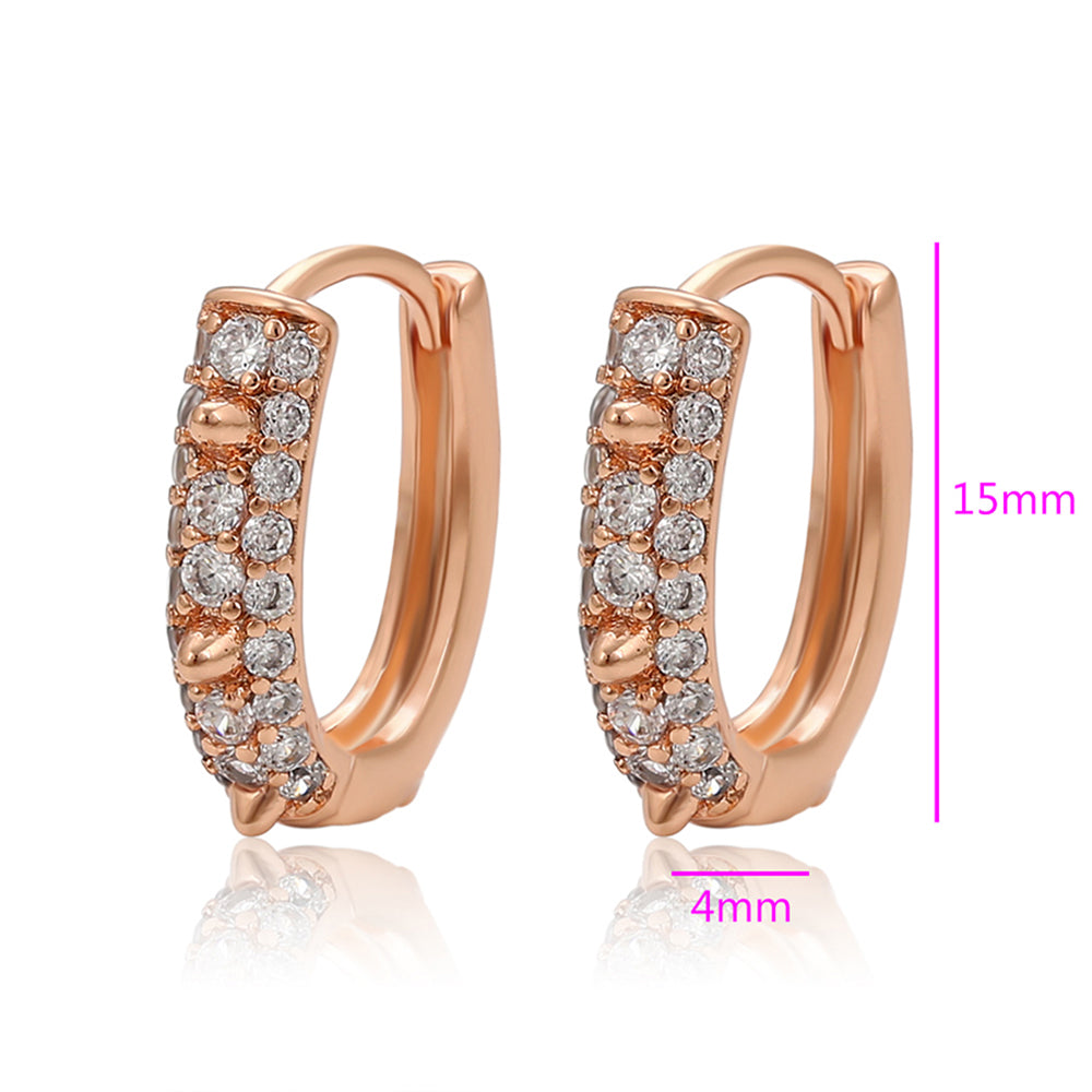 Pozlacené Slitinové Náušnice s Bílým Emporia® Křišťálem 2 