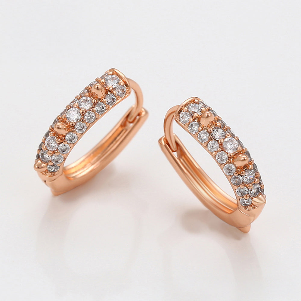 Pozlacené Slitinové Náušnice s Bílým Emporia® Křišťálem 4 