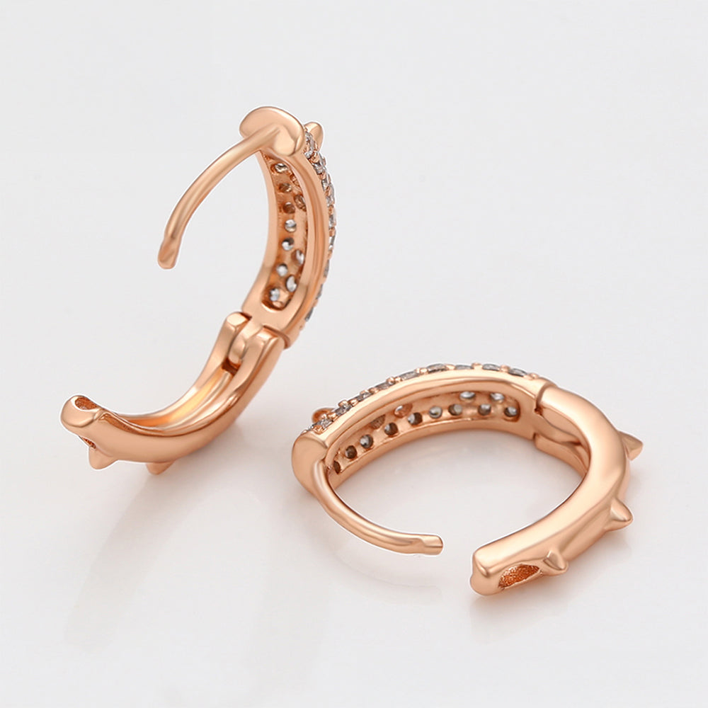 Pozlacené Slitinové Náušnice s Bílým Emporia® Křišťálem 6 