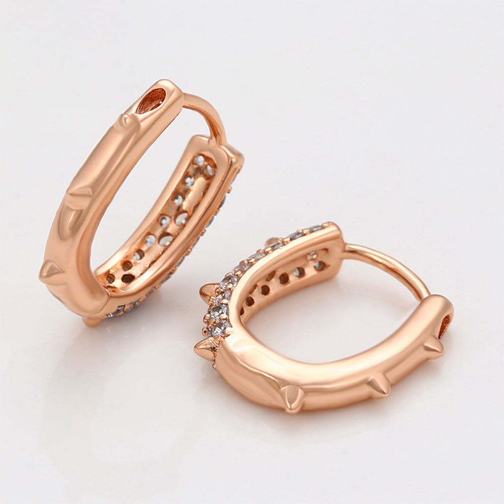 Pozlacené Slitinové Náušnice s Bílým Emporia® Křišťálem 7 