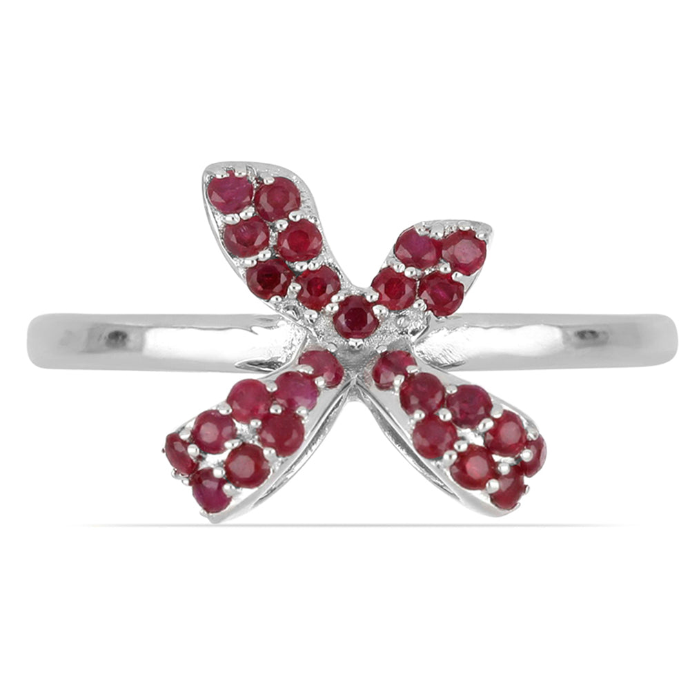 Stříbrný Prsten s Madagaskarským Rubínem 1 