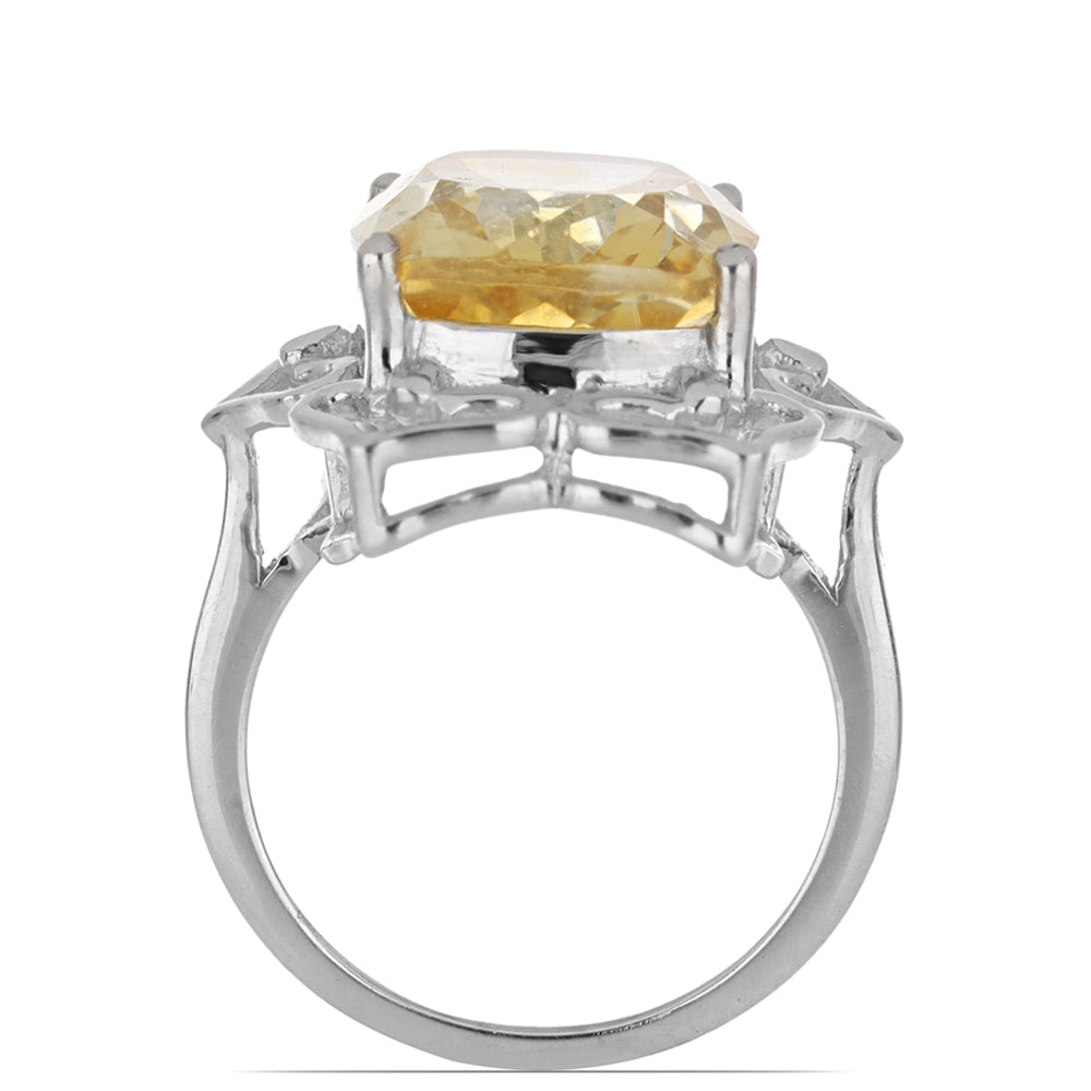 Stříbro 925/1000 - Prsten s Uralským Citrínem - Karátové číslo: 8.71. přibližná hmotnost: 6.37 gramů 4 