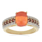 Pozlacený Stříbrný Prsten s Oranžovým Opálem z Lega Dembi a Bartonským Granátem