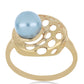 Pozlacený Stříbrný Prsten se Modrá Sladkovodní Perlou