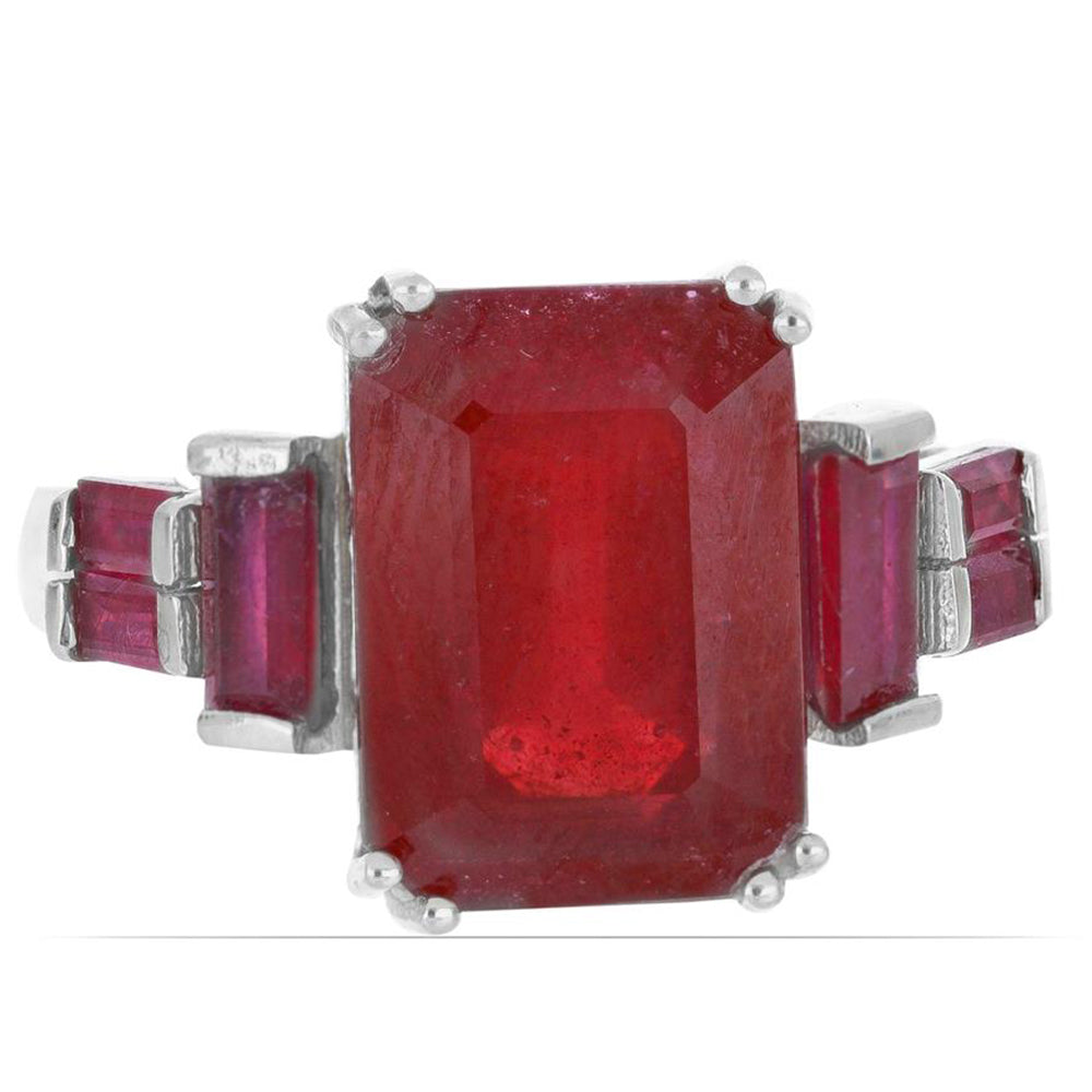 Stříbrný Prsten s Madagaskarským Rubínem