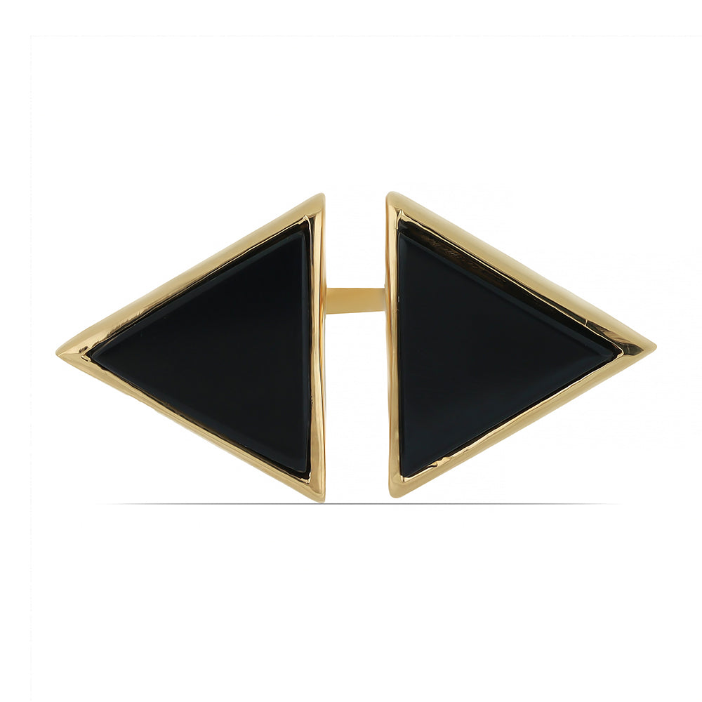 Pozlacené Stříbro 925/1000 - Prsten s Černým Suwarským Onyxem - Karátové číslo: 2.54. přibližná hmotnost: 3.77 gramů 1 