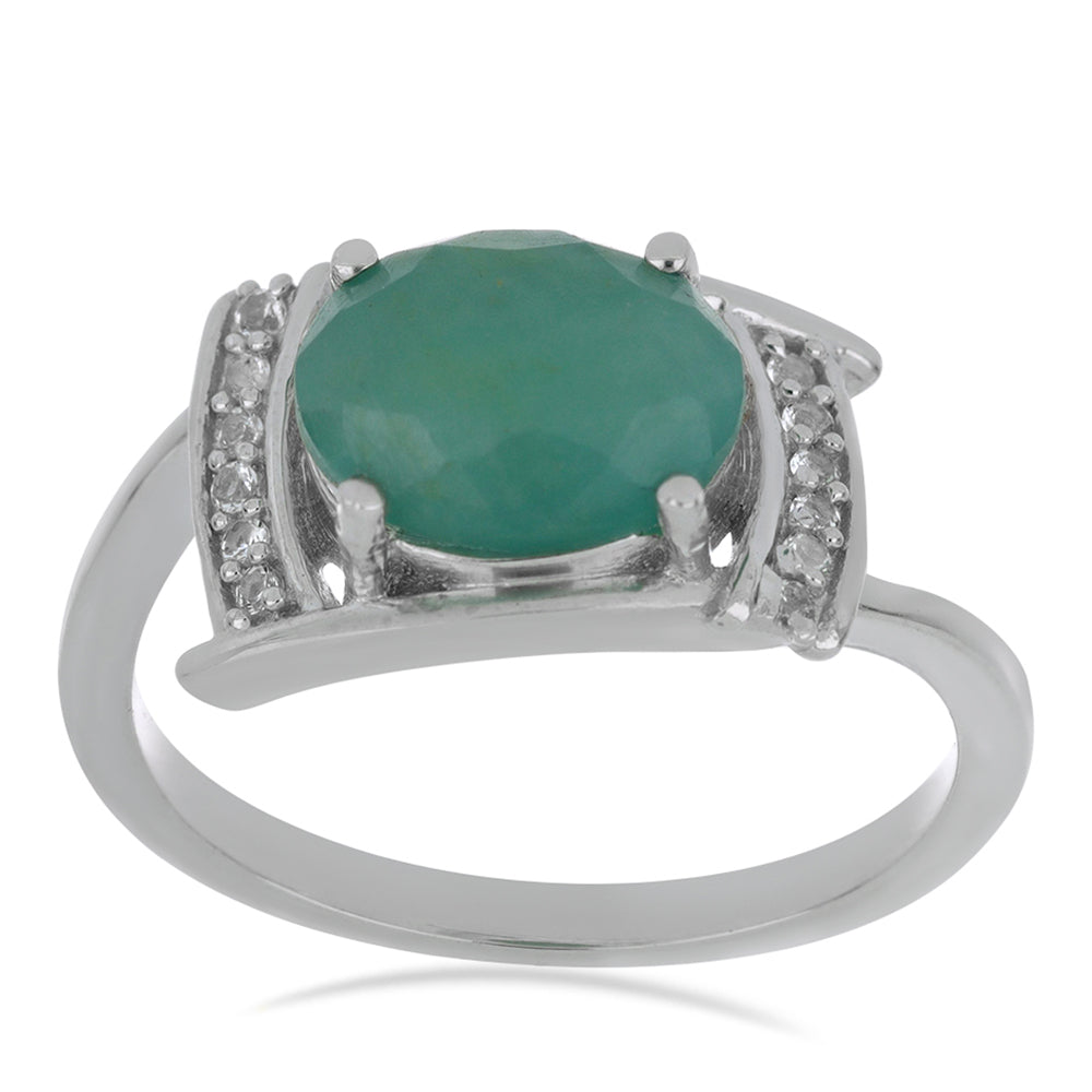 Stříbrný Prsten s Anoským Grandidieritem a Bílým Topazem 3 