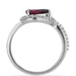 Stříbrný Prsten s Rhodolitovým Granátem z Minas Moatize a Bílým Topazem