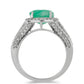Stříbro 925/1000 - Prsten s Brazilským Smaragdem a Bílým Topazem - Karátové číslo: 4.68. přibližná hmotnost: 6.87 gramů