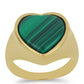 Pozlacený Stříbrný Prsten s Malachitem
