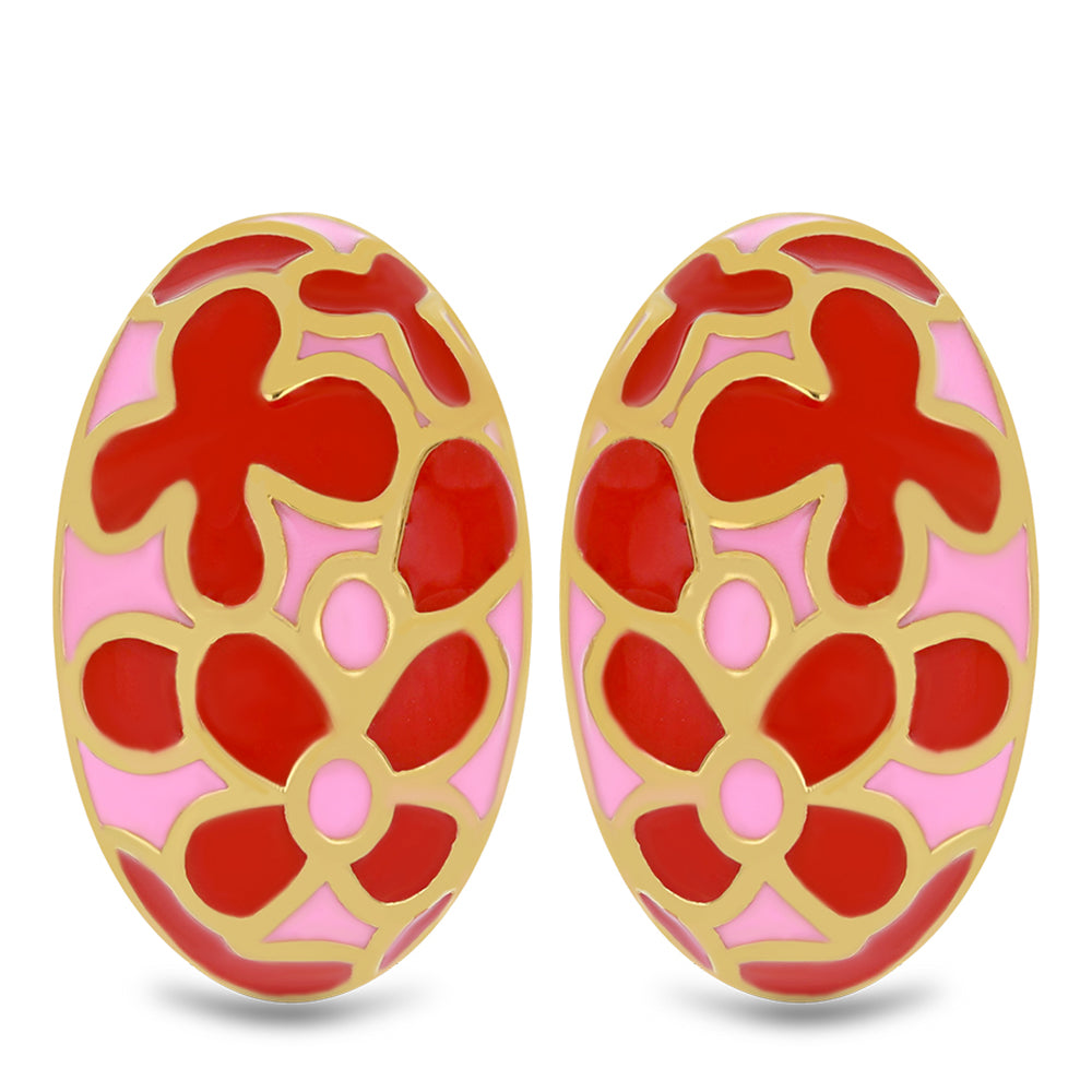 Pozlacené Stříbro 925/1000 - Náušnice se Smaltem přibližná hmotnost: 8.29 gramů