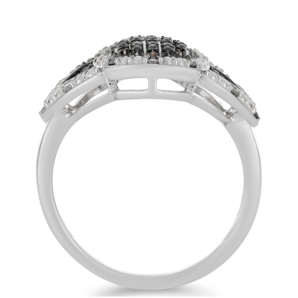 Stříbro 925/1000 Prsten s Červeným Diamantem a Bílým Diamantem - Karátové číslo: 0.2. přibližná hmotnost: 3.94 gramů 2 