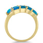 Pozlacený Stříbrný Prsten s etiopským Paraiba modrým opálem a Bílým Topazem