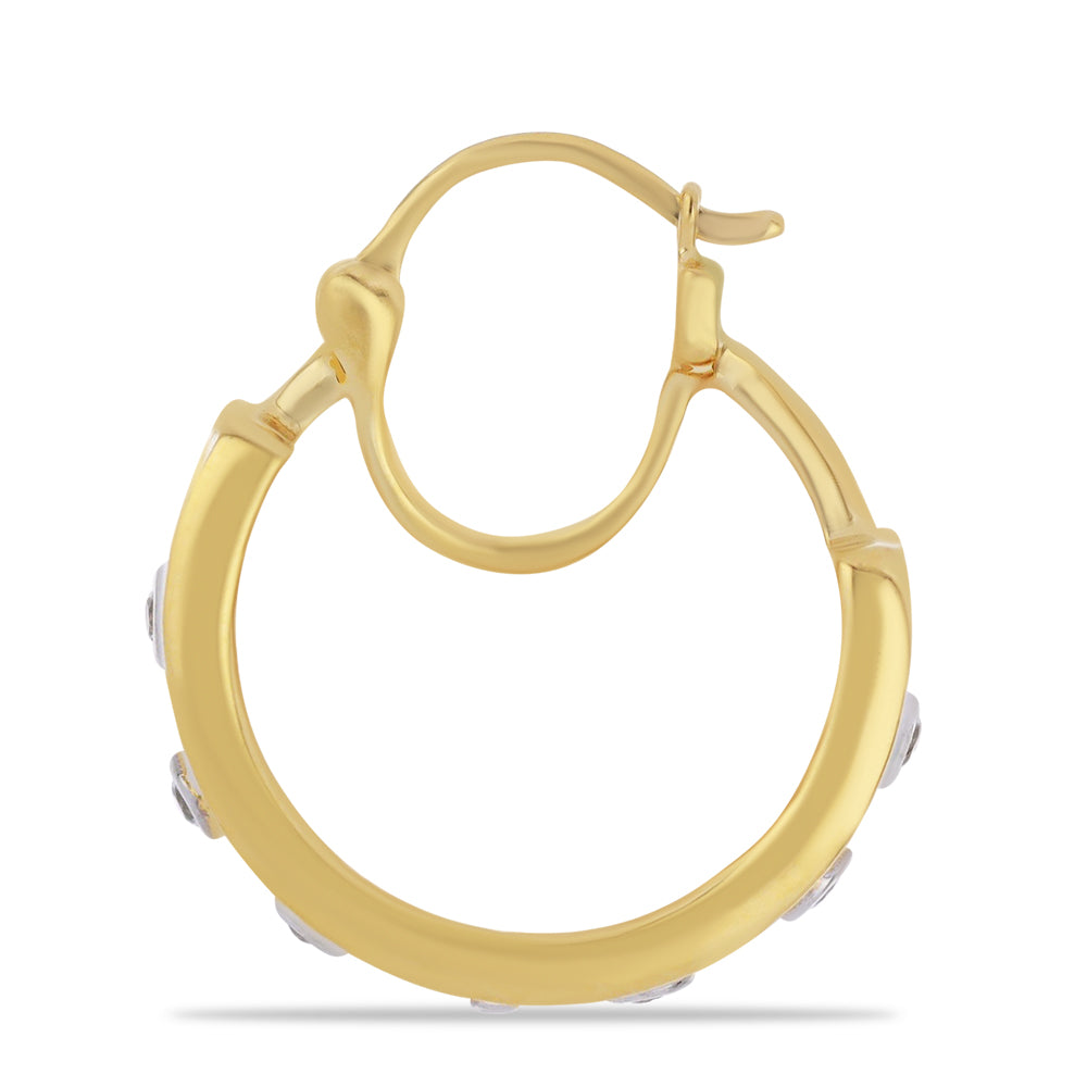 Pozlacené Stříbro 925/1000 - Náušnice se Smaltem a Bílým Topazem - Karátové číslo: 0.25. přibližná hmotnost: 12.61 gramů 2 