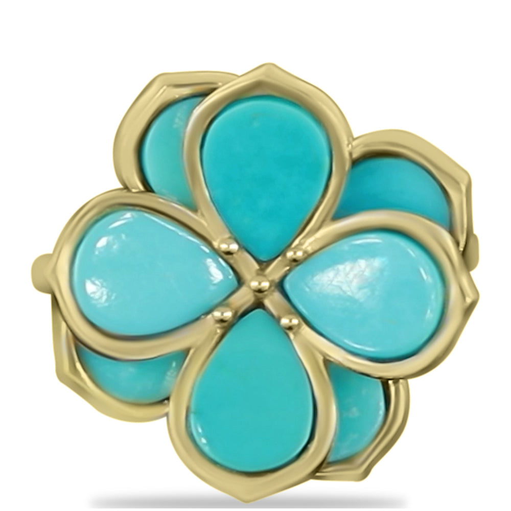 Pozlacený Stříbrný Prsten s Tyrkysem Sleeping Beauty 2 