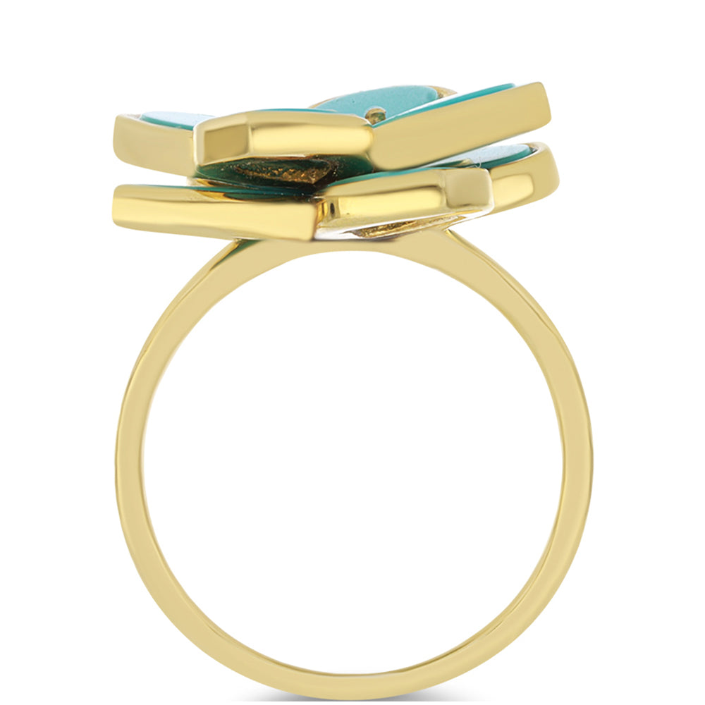 Pozlacený Stříbrný Prsten s Tyrkysem Sleeping Beauty