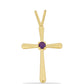 Kříž Pozlacený Stříbrný Přívěsek s Marockým Ametystem