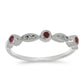 Stříbrný Prsten s Madagaskarským Rubínem a Bílým Topazem