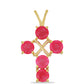 Kříž Pozlacený Stříbrný Přívěsek s Červeným Achátem