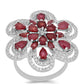 Stříbrný Prsten s Madagaskarským Rubínem a Bílým Topazem