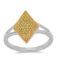 Stříbrný Prsten se Žlutým Diamantem